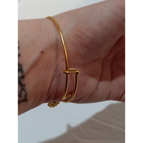 Clea Ray Goldtone Star of David May Birthstone Bracelet 7 inch adjustable - Picture 7 of 7